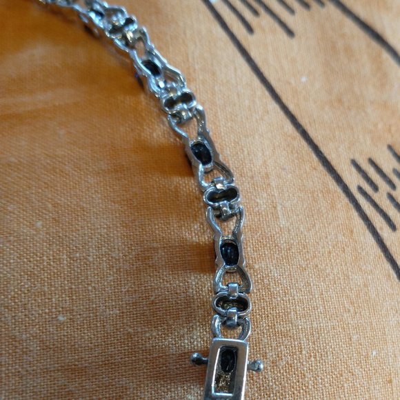 Silver Bracelet with Black Garnets (Melanites) - Picture 10 of 11